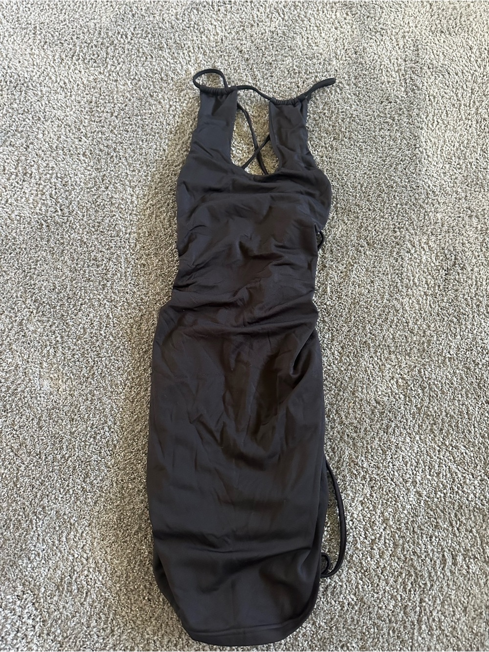 Classic Black Bodycon Dress with Crossback Straps